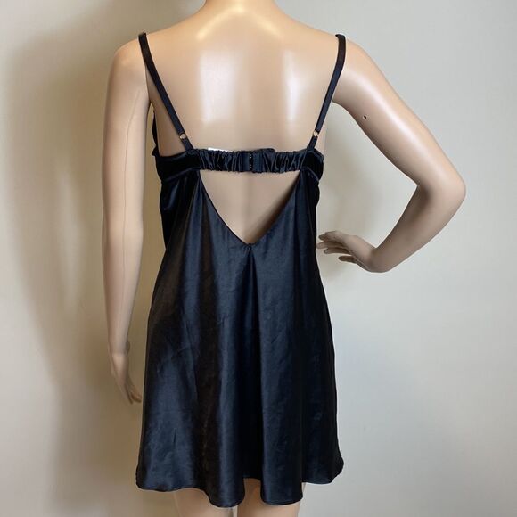 Victoria’s Secret black satin lace trim babydoll size 36C - Picture 4 of 6